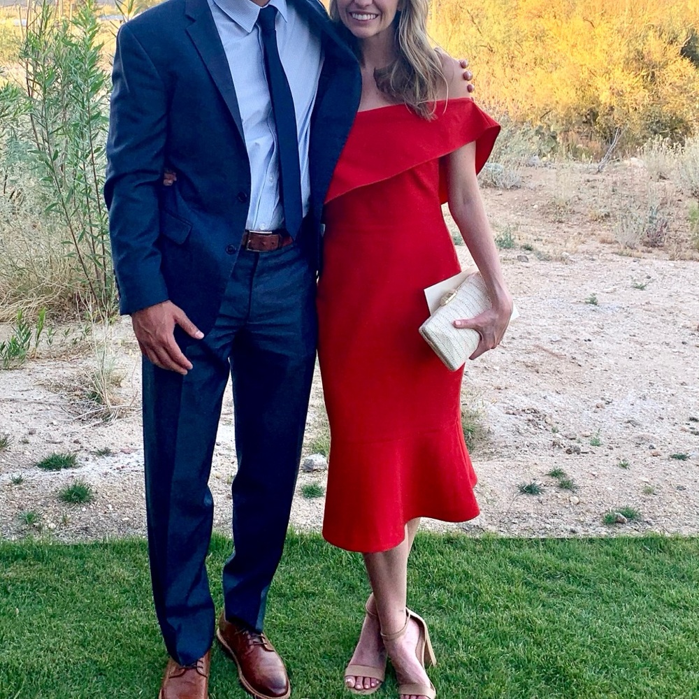Likely Red wedding guest dress